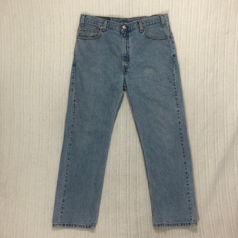 Levi's 505‎ Regular Fit Jeans Light Wash Denim Mens Size 36x29